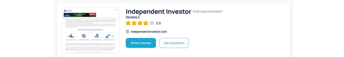 Independent Investor on sitejabber